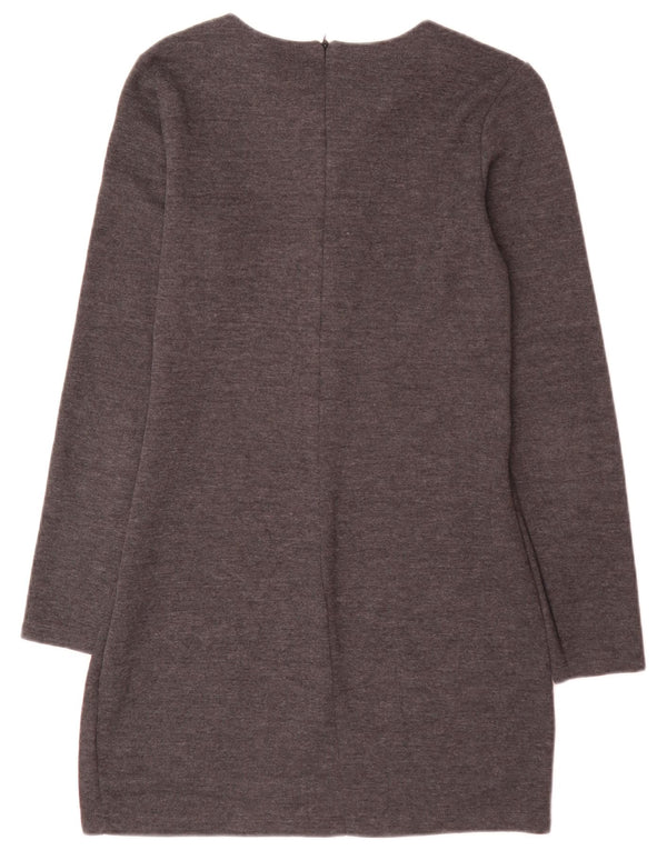 Zara Mujer Mini Vestido Jersey Reino Unido 44 Grande Gris