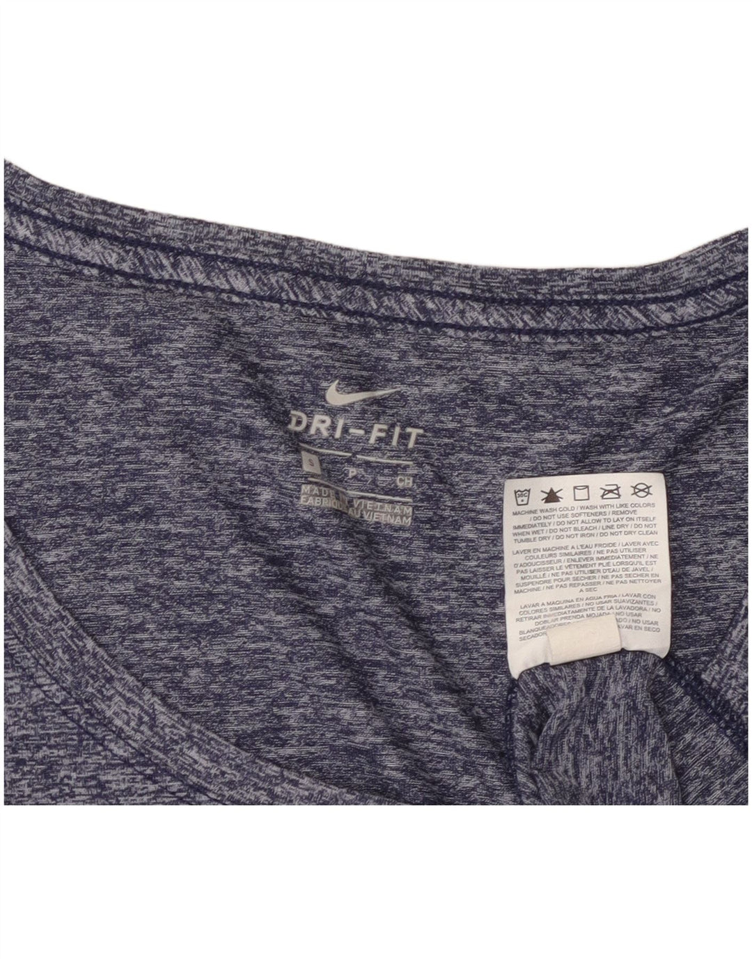 Nike Camiseta Dri Fit para Mujer Top UK 10 Small Azul Marino Moteado Poliéster