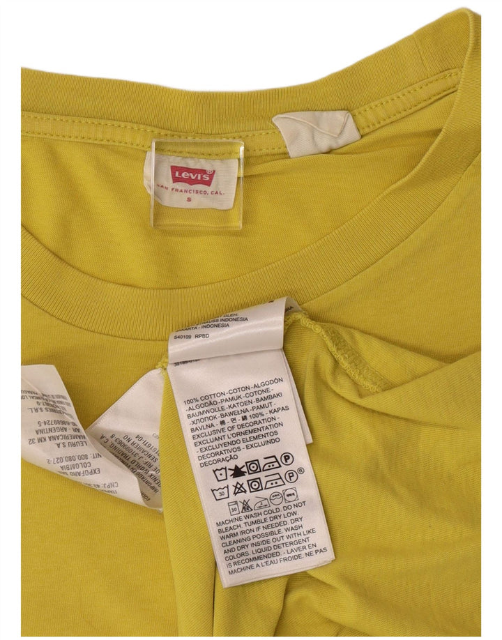 LEVI'S Hombre Camiseta Top Small Amarillo Algodón