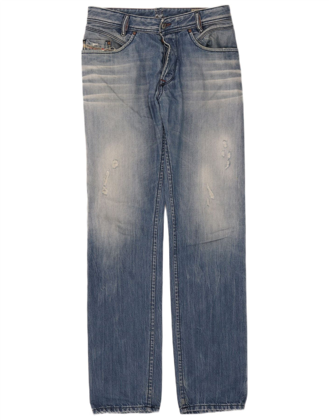 Diesel Hombre Iakop Vaqueros Slim Desgastados W33 L34 Algodón Azul
