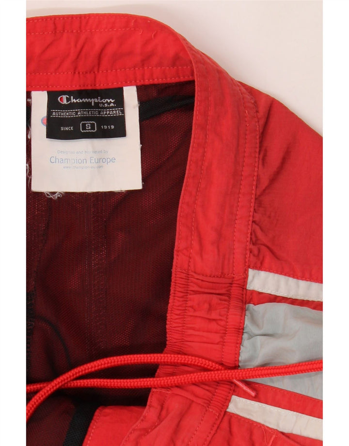 CHAMPION Mens Graphic Swimming Shorts Small Red Colourblock Polyester Vintage Champion and Second-Hand Champion from Messina Hembry 
