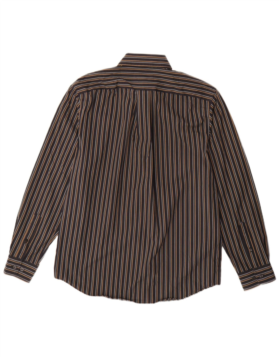 EDDIE BAUER Camisa de hombre pequeña de algodón a rayas azul marino