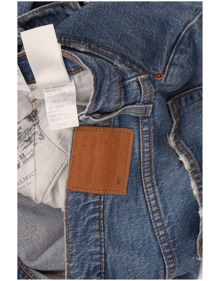 Vaqueros Levi's Mujer 501 Rectos W34 L28 Algodón Azul