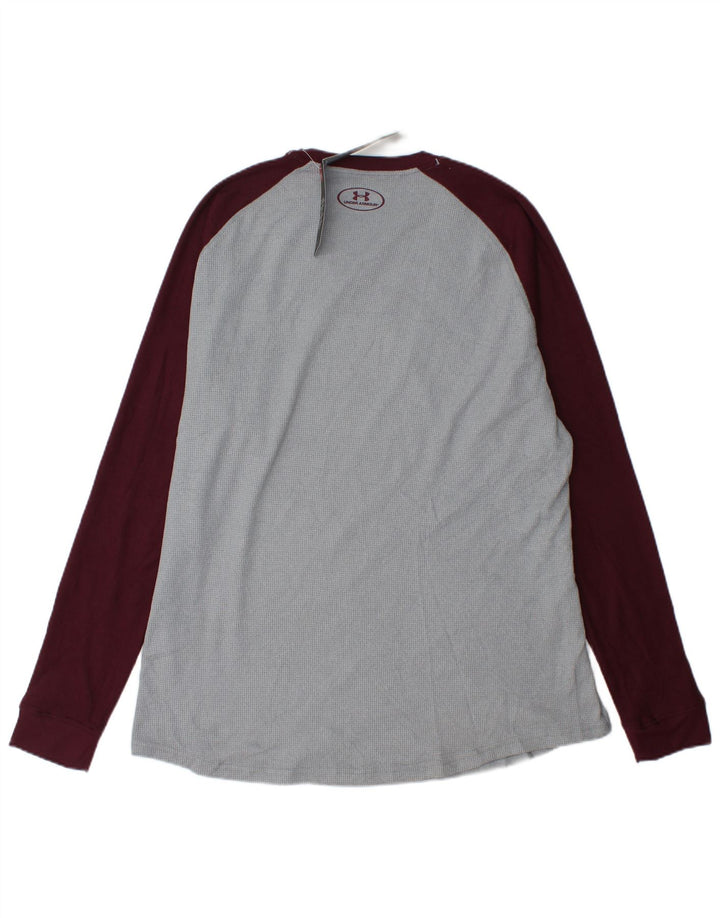 UNDER ARMOUR Hombre Top Manga Larga XL Gris Colorblock Poliéster