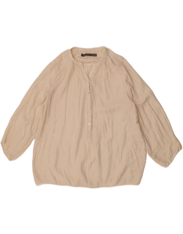 Zara Blusa de manga 3/4 para mujer UK 44 Medium Off White