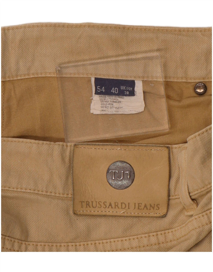 TRUSSARDI Pantalón casual recto para hombre W38 L29 Algodón beige