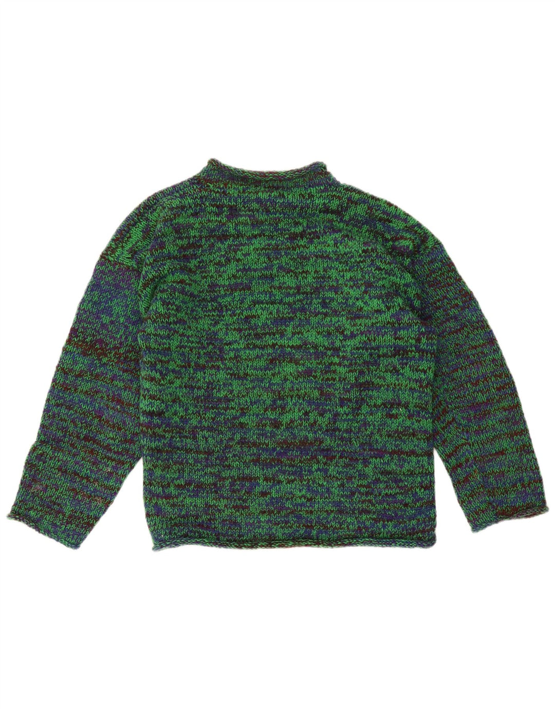 Jersey de cuello redondo para hombre Legend de algodón moteado verde medio