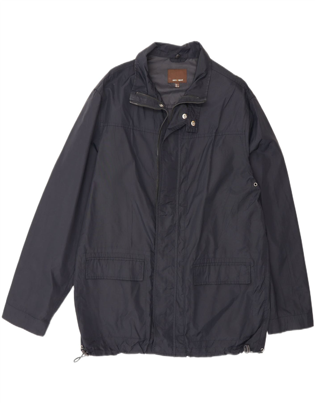 Zara Mens Utility Jacket UK 40 Large Azul Marino Nylon