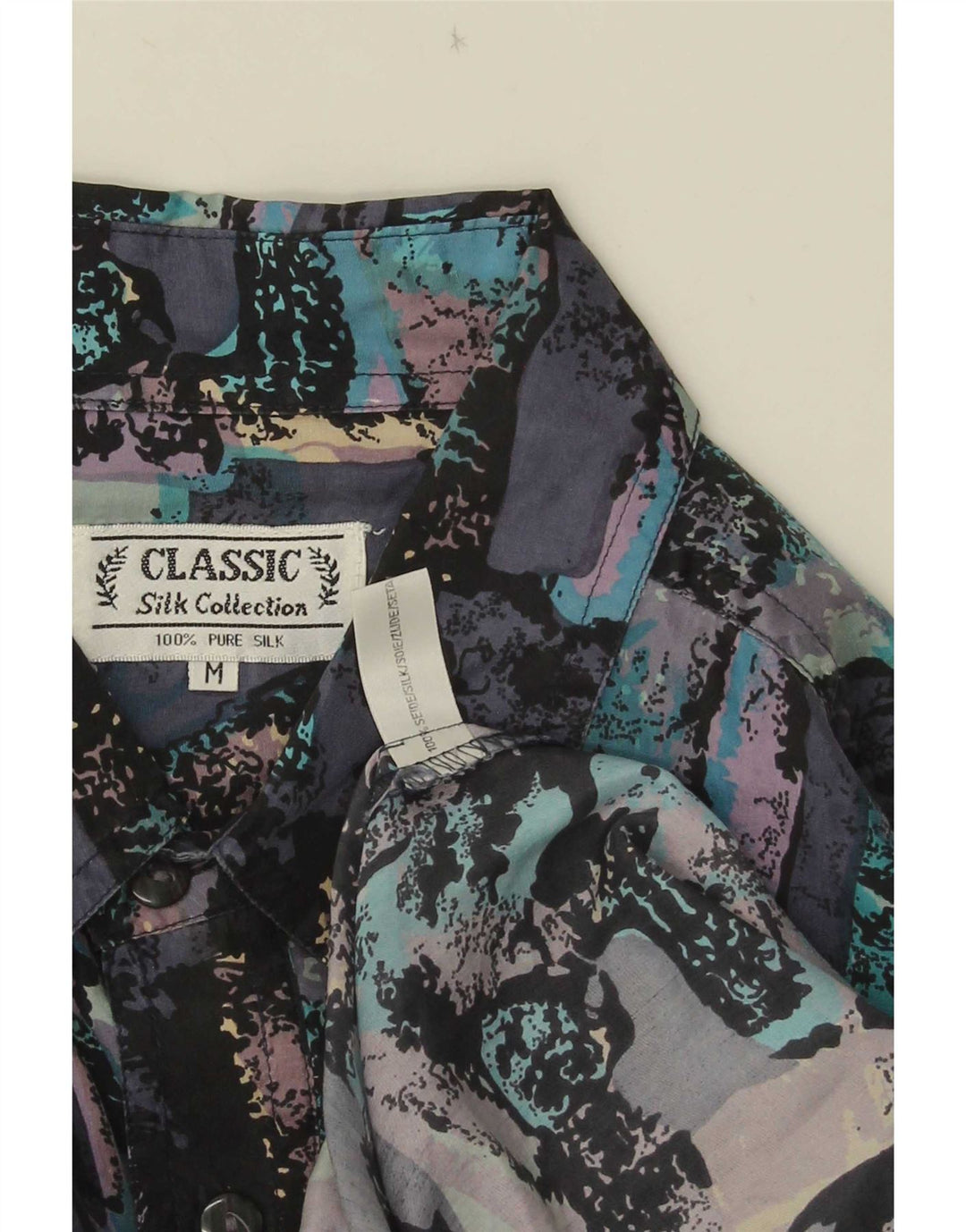 CLASSIC Camisa de manga corta con estampado abstracto para hombre Seda mediana multicolor