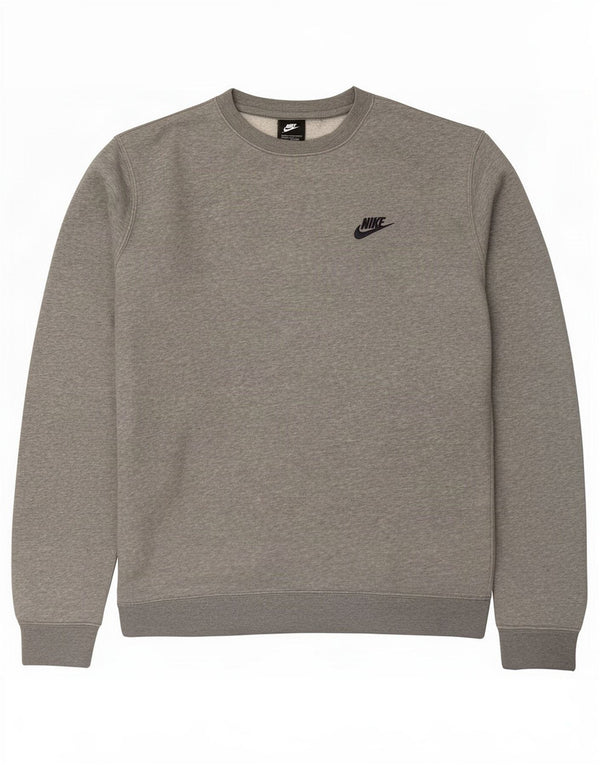Nike - Sudadera tipo jersey para hombre, talla pequeña, algodón moteado gris