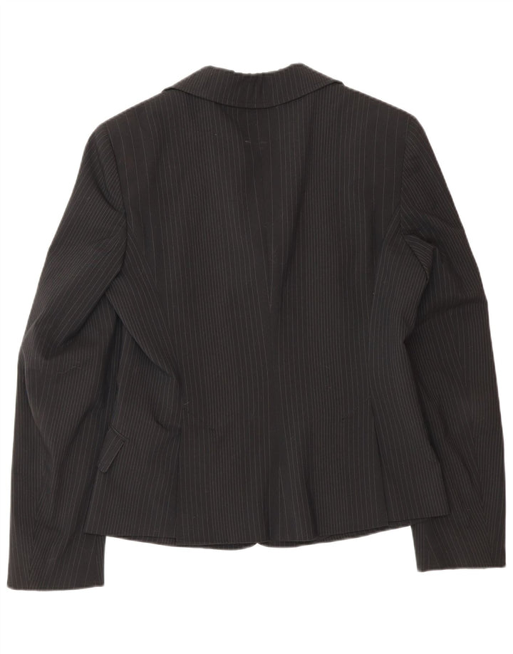 Max & Co. Chaqueta tipo blazer de 3 botones para mujer UK 10 Small Poliéster a rayas negras