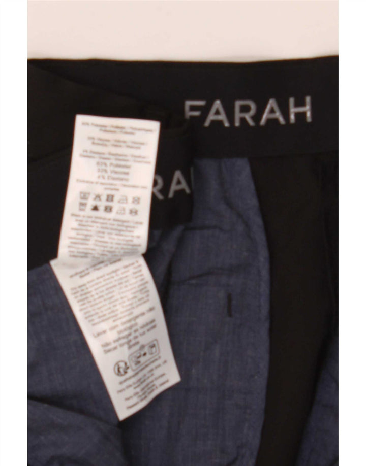 Farah Pantalón de traje recto para hombre W40 L27 Poliéster negro