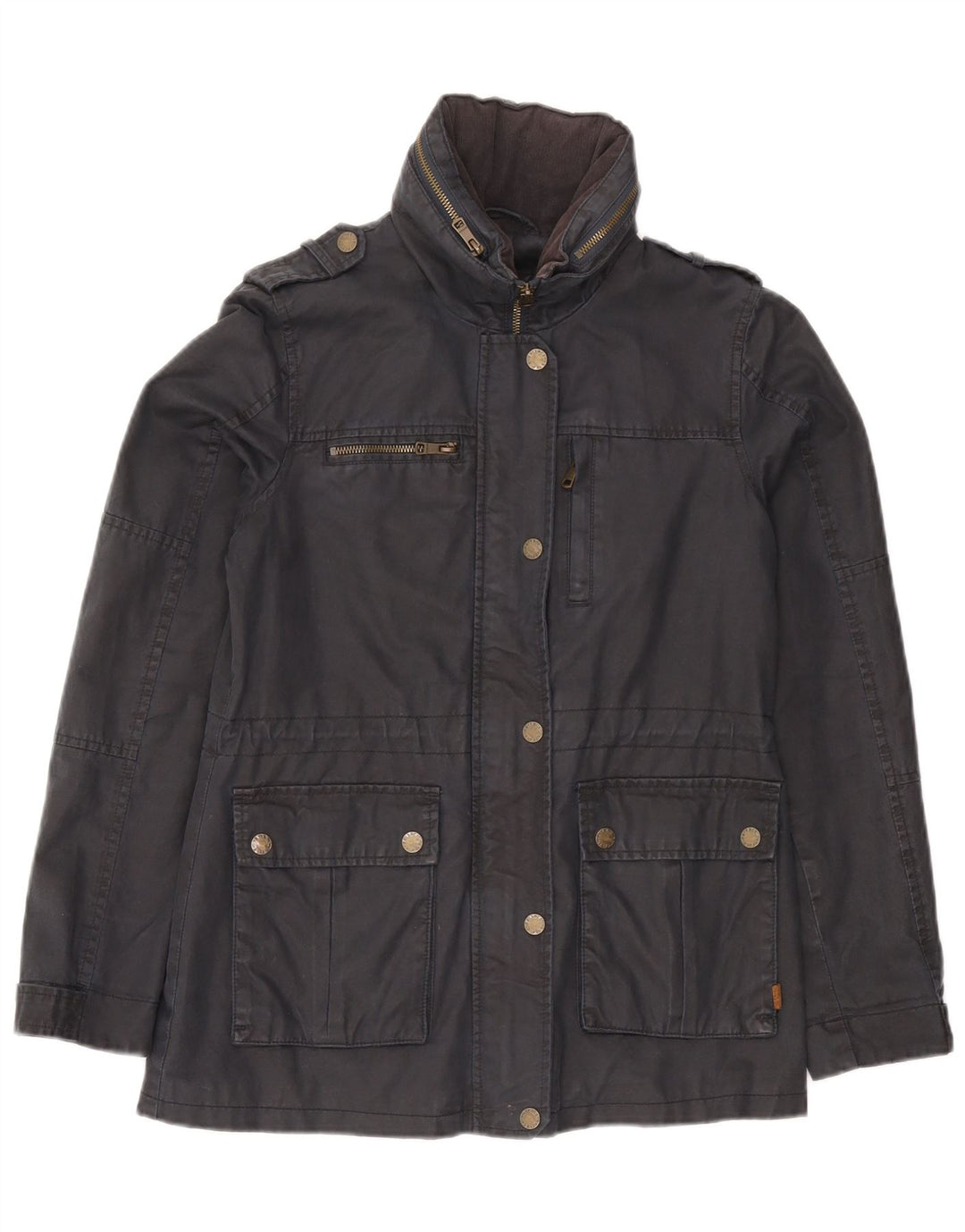 Chaqueta militar con capucha para mujer Fat Face UK 8 Small Gris Algodón
