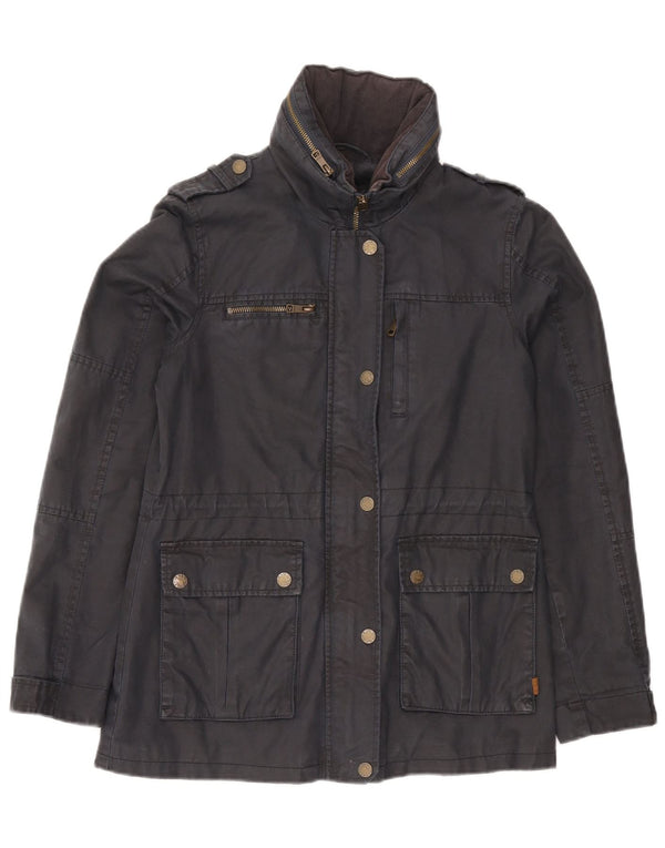 Chaqueta militar con capucha para mujer Fat Face UK 8 Small Gris Algodón