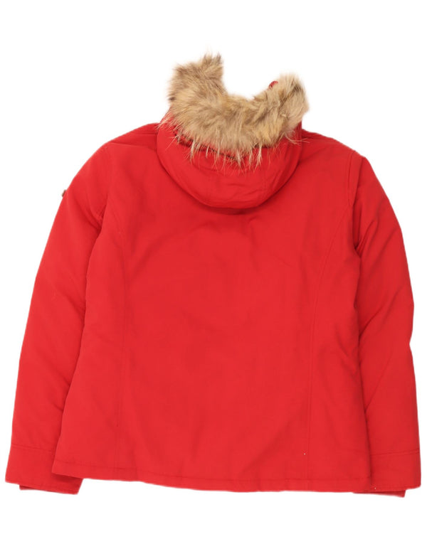 Rifle Chaqueta acolchada con capucha para hombre UK 44 2XL Poliamida roja