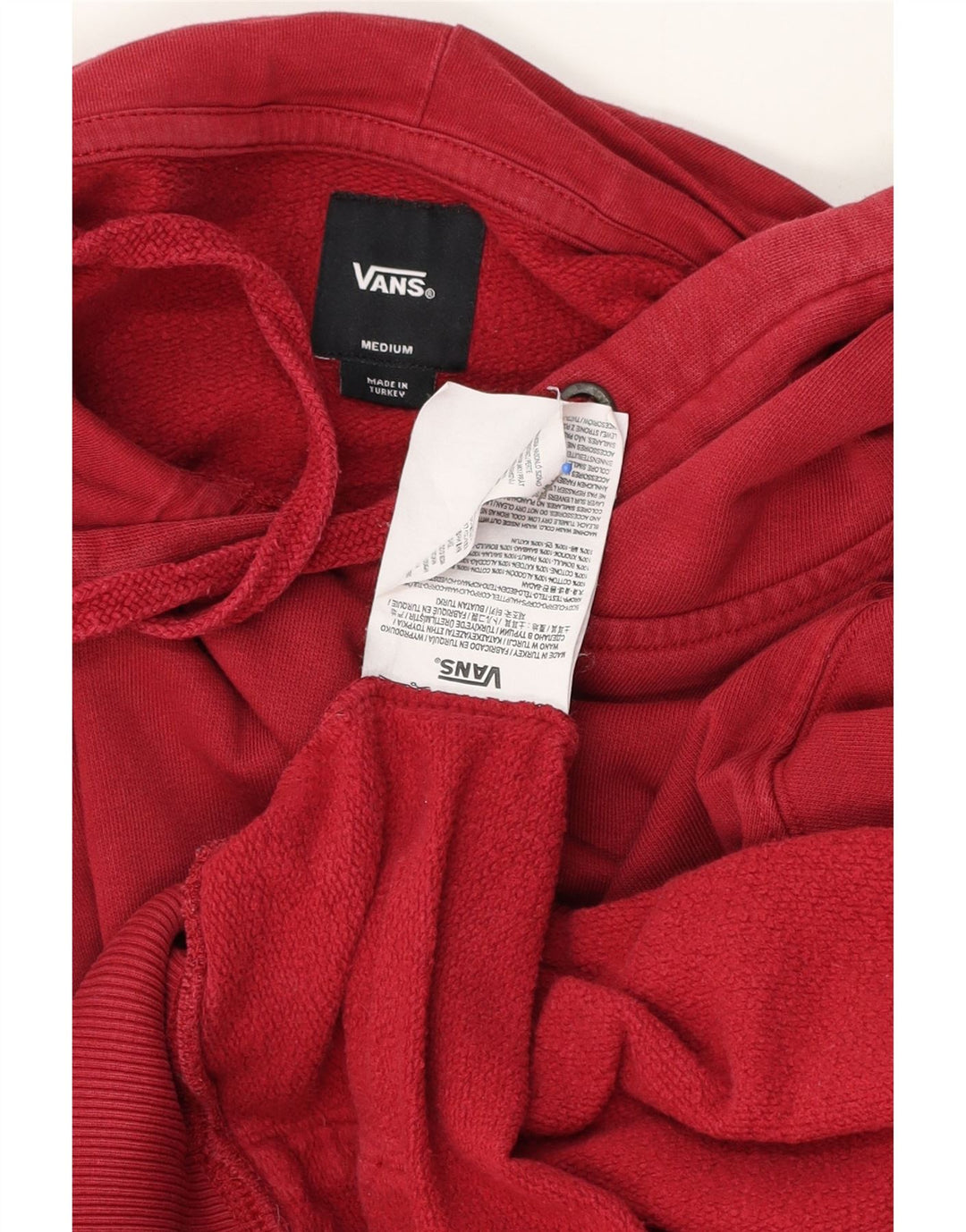 Vans Hombre Sudadera Con Capucha Gráfica Jersey De Algodón Rojo Medio