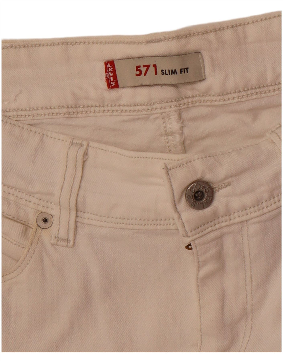 Levi's Vaqueros ajustados 571 para hombre W30 L33 Blanco roto