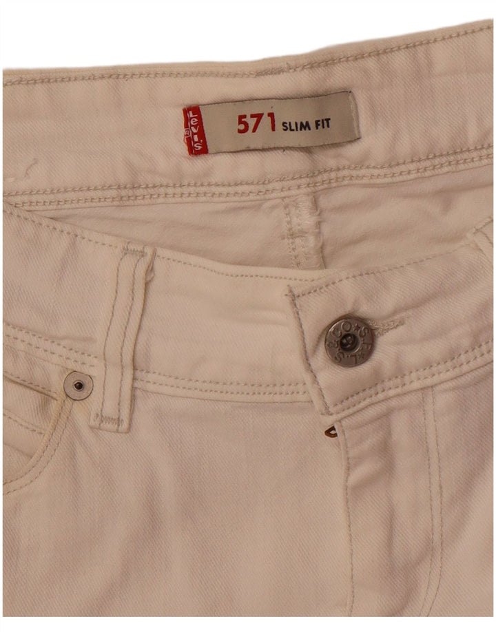 Levi's Vaqueros ajustados 571 para hombre W30 L33 Blanco roto