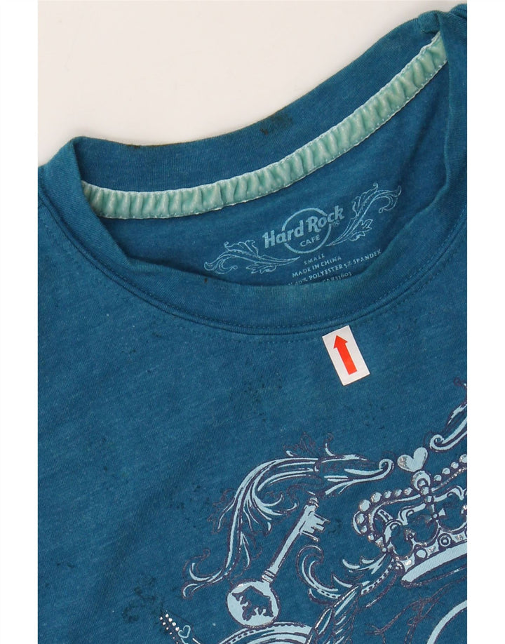 HARD ROCK CAFE Camiseta gráfica San Diego para mujer Top UK 8 Small Blue Cotton