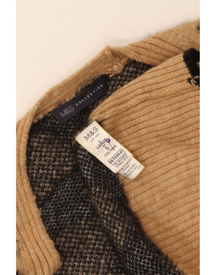 Marks & Spencer Suéter tipo cárdigan extragrande para mujer UK 46 Large Beige