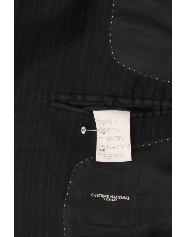 Costume National Chaqueta tipo blazer de 2 botones para hombre IT 48 Rayas negras medianas
