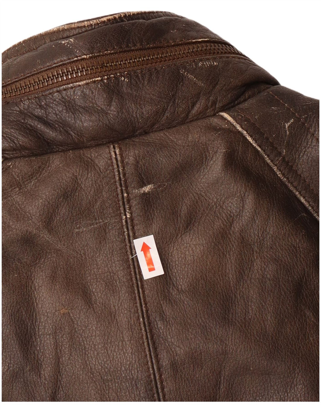 Harajuku Mother Chaqueta de cuero para hombre Reino Unido 40 Cuero marrón grande