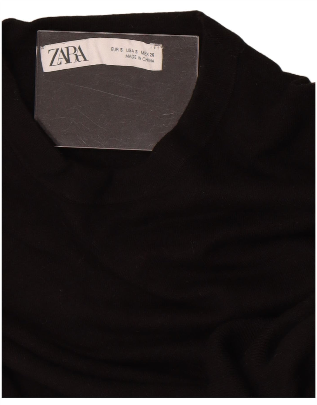 Zara - Jersey de cuello redondo para mujer, talla 40, color negro