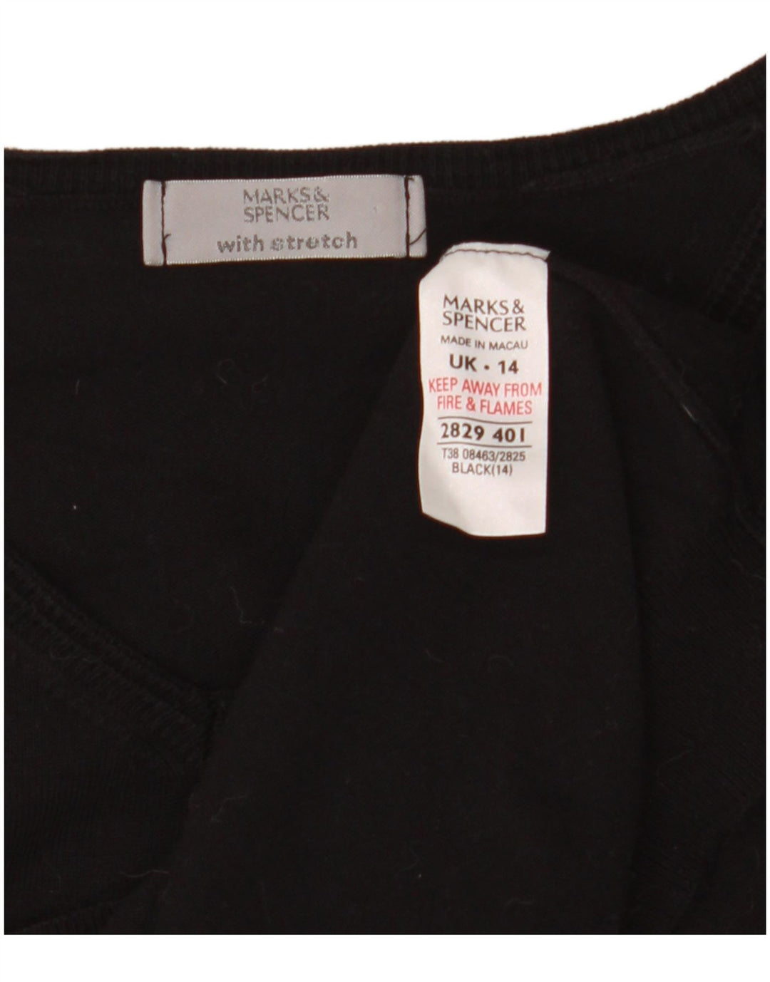Marks & Spencer Suéter corto con cuello en V para mujer UK 44 Mediano Negro