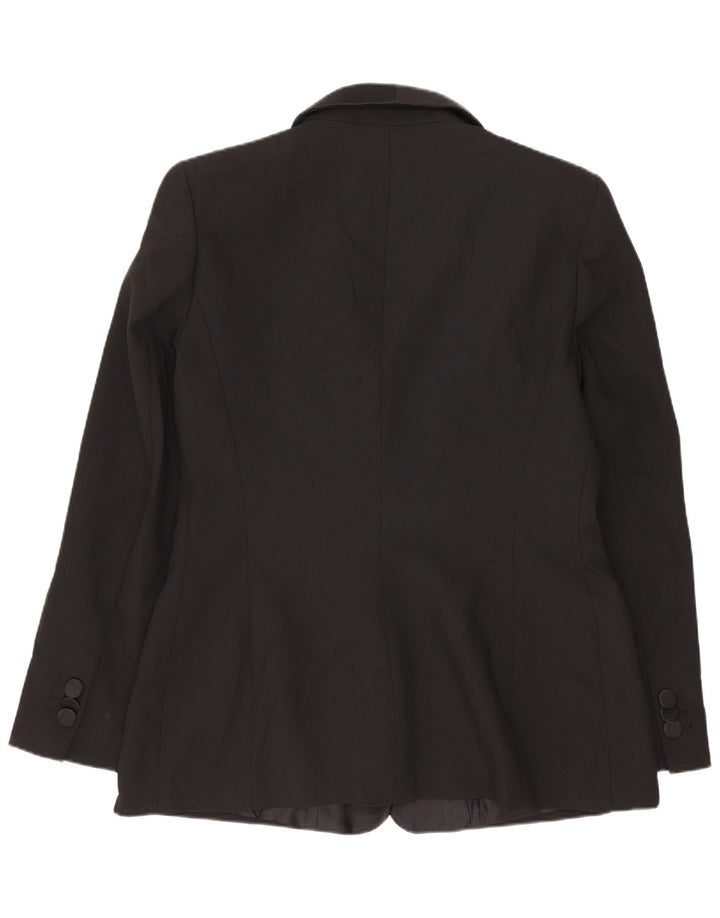 Zara Chaqueta Blazer De 1 Botón Para Mujer UK 46 Grande Poliéster Negro Clásico