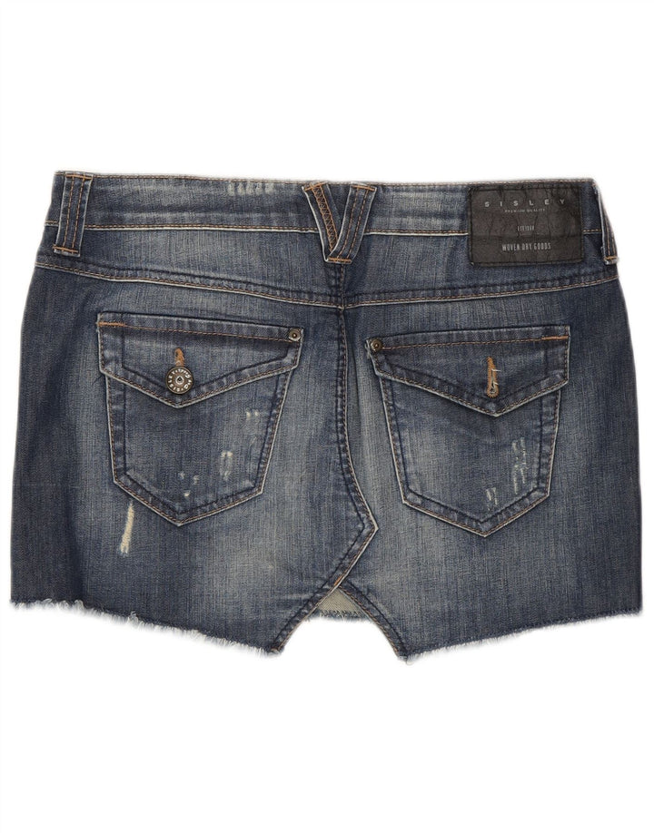 Sisley Minifalda Vaquera Desgastada W29 De Algodón Azul Medio