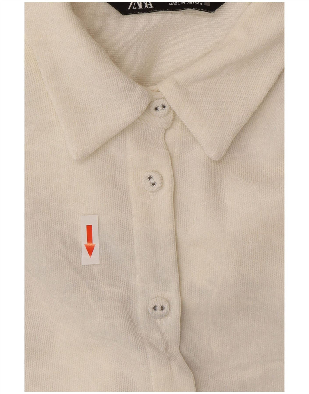 Zara Mujer Camisa Extragrande UK 44 Mediano Blanco Poliéster