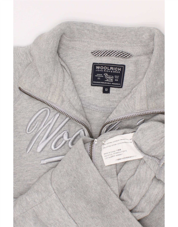 Woolrich Chaqueta de chándal con gráfico para niños 9-10 años Algodón moteado gris
