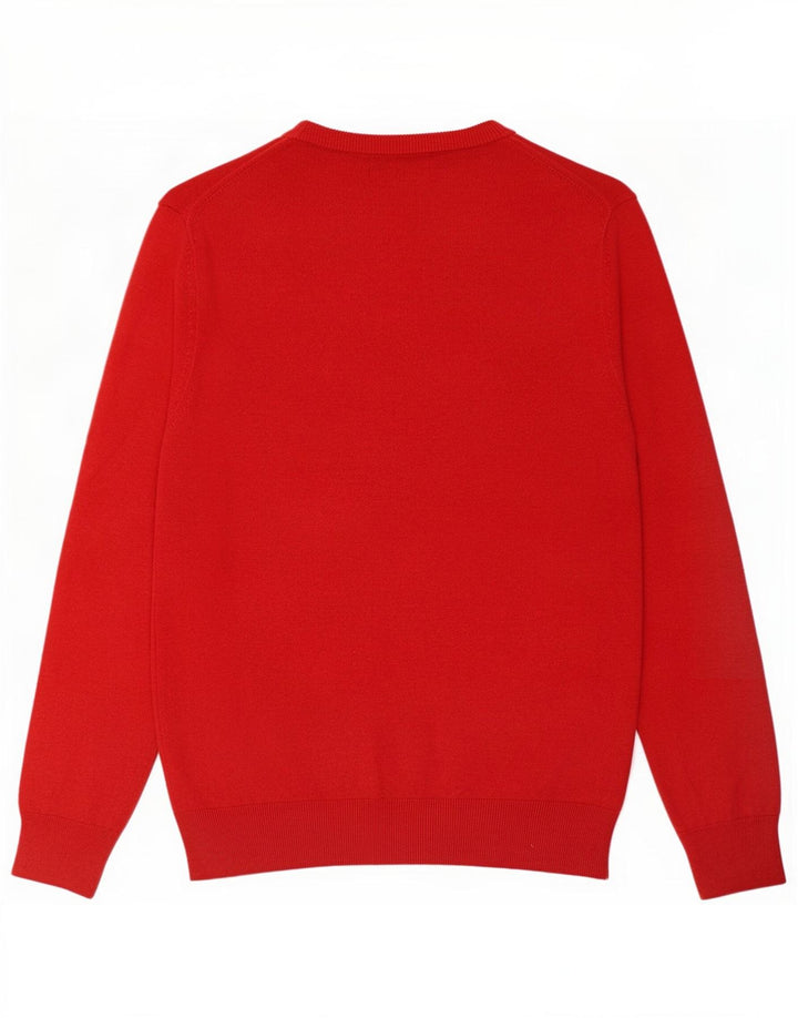 Marks & Spencer - Jersey con cuello en V para hombre, talla grande, algodón rojo