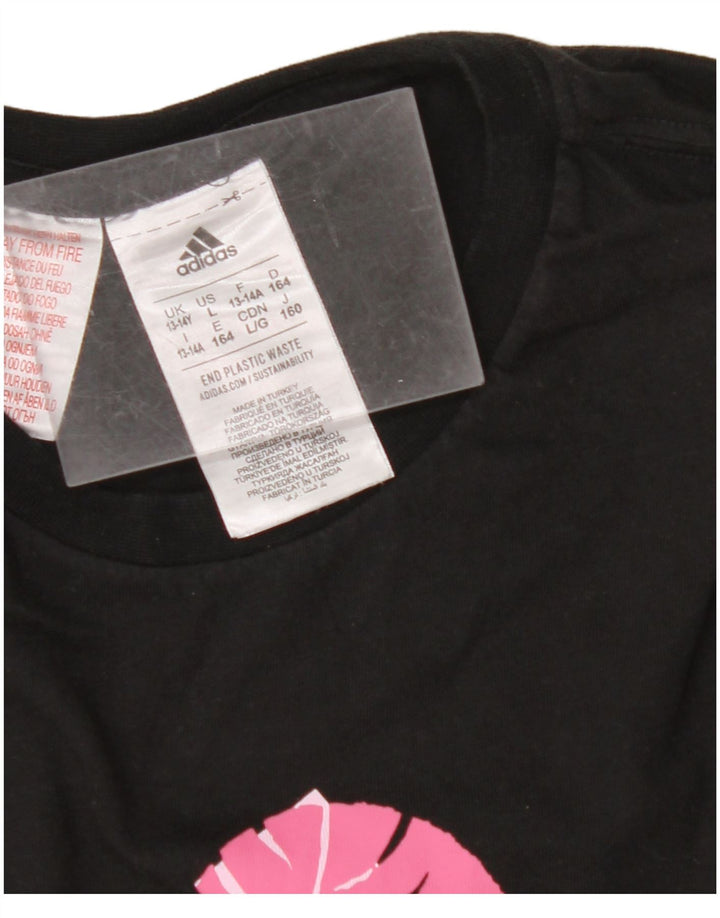 ADIDAS Camiseta gráfica para niña 13-14 años Negro Algodón