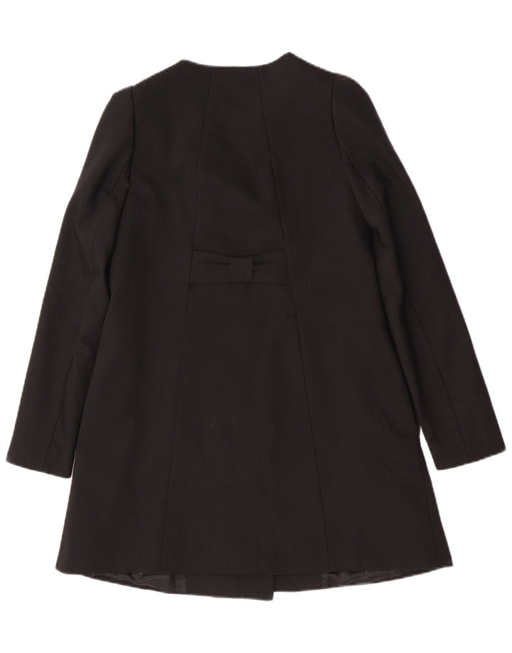 Zara Mujer Abrigo Cruzado UK 6 XS Poliéster Negro