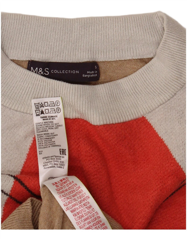Marks & Spencer Suéter Corto con Cuello Redondo para Mujer UK 10 Small Multicolor