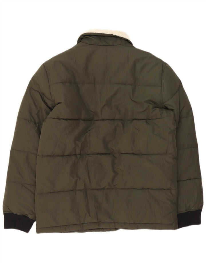 Marks & Spencer Chaqueta acolchada para hombre UK 38 Mediano Caqui Poliéster color block