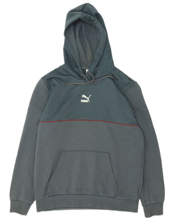 Puma Hombre Sudadera Con Capucha Jumper Algodón Azul Medio