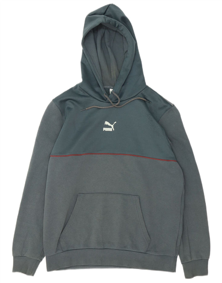 Puma Hombre Sudadera Con Capucha Jumper Algodón Azul Medio