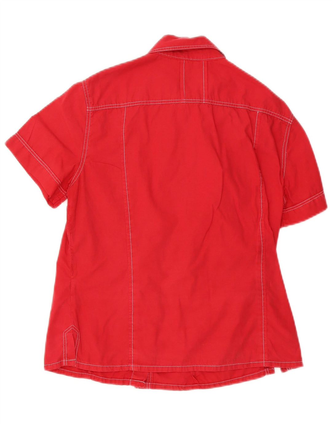 Onyx Camisa de manga corta para mujer UK 12 Medium Red Cotton