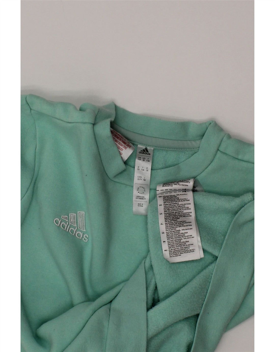 Adidas Sudadera para niño Jumper 7-8 años Verde Algodón