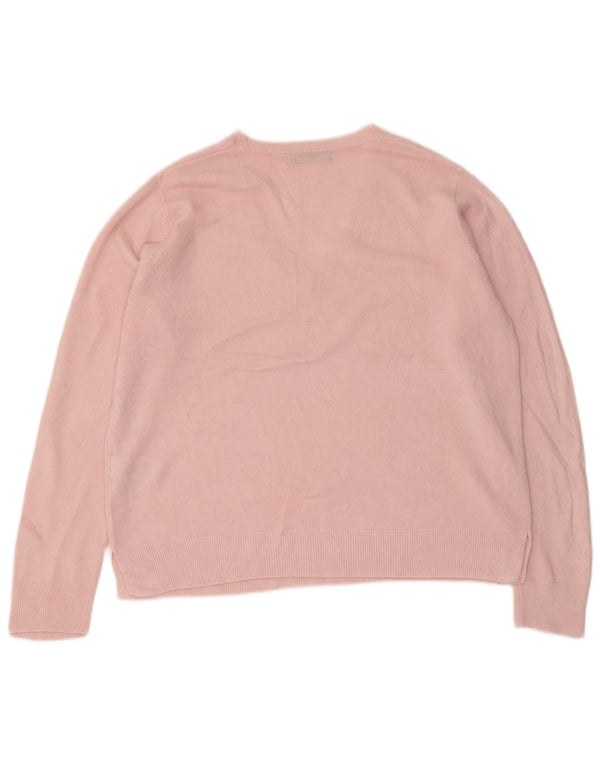 Marks & Spencer Suéter con Cuello en V para Mujer UK 46 Grande Acrílico Rosa