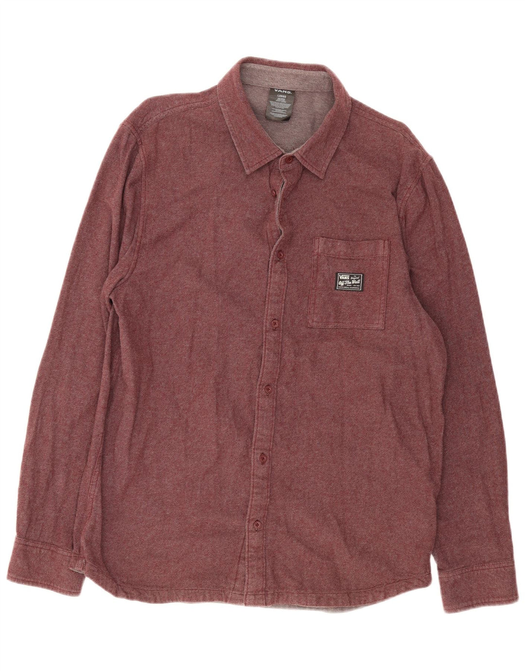 Vans Hombre Camisa De Franela Grande Algodón Burdeos