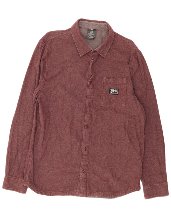 Vans Hombre Camisa De Franela Grande Algodón Burdeos
