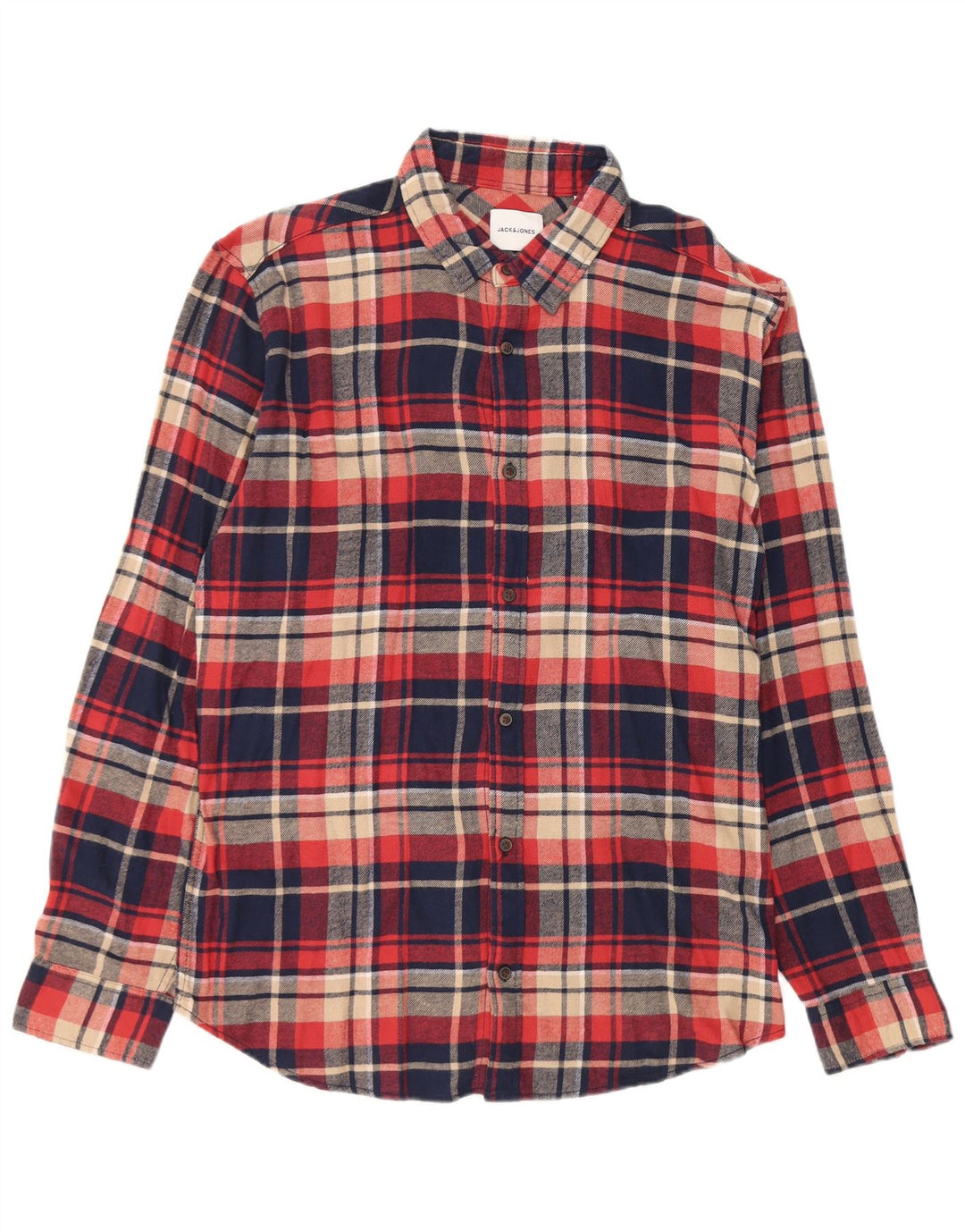 Jack & Jones Hombre Camisa De Franela XL Azul Marino Cuadros Algodón