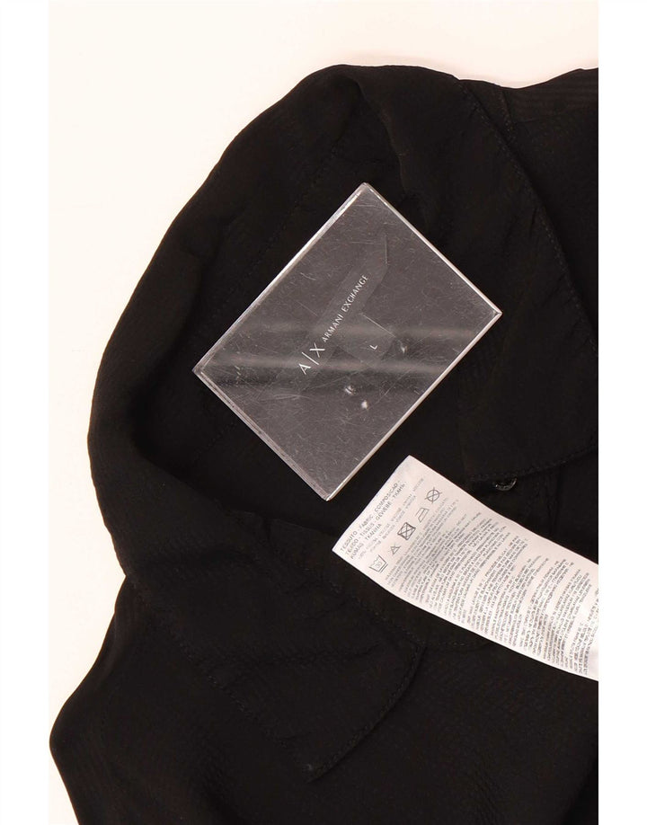 Armani Exchange Blusa para mujer UK 44 Large Viscosa negra