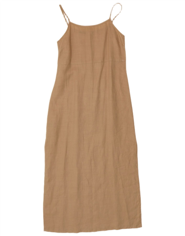 STEFANEL Vestido de verano para mujer UK 8 Small Beige Ramie