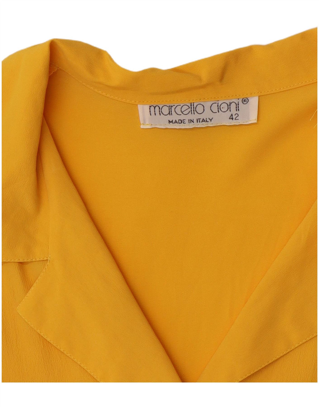 Marcello Cioni Blusa de manga corta para mujer IT 42 Medium Yellow