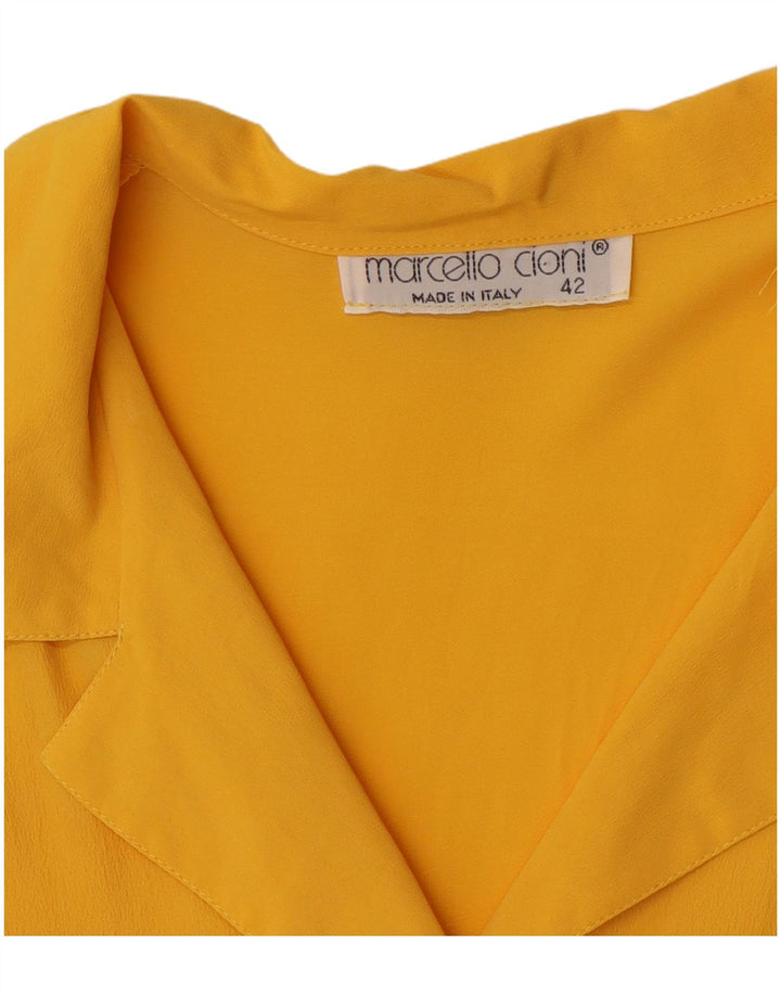 Marcello Cioni Blusa de manga corta para mujer IT 42 Medium Yellow