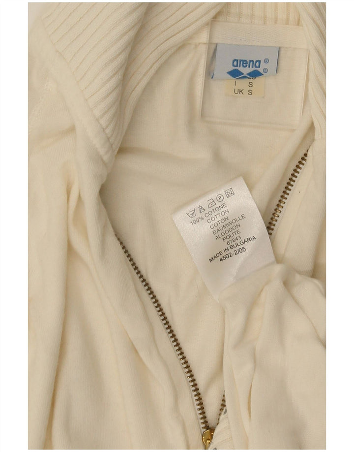 Arena Chaqueta De Chándal Extragrande Con Gráfico Para Mujer Pequeña De Algodón Blanco Roto